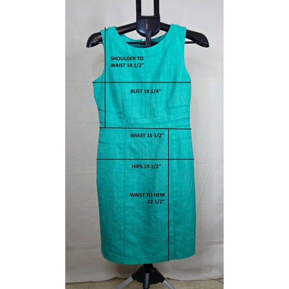 Ellen Tracy Blue-Green Sheath Dress – Size 8 (Early–Mid 2000s) - Sleeveless - Picture 2 of 14